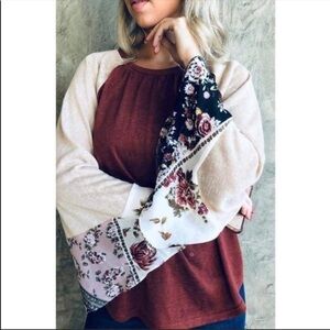 & the why Bell Sleeve Top Floral Whimsical Fairy Festival Indie Boho